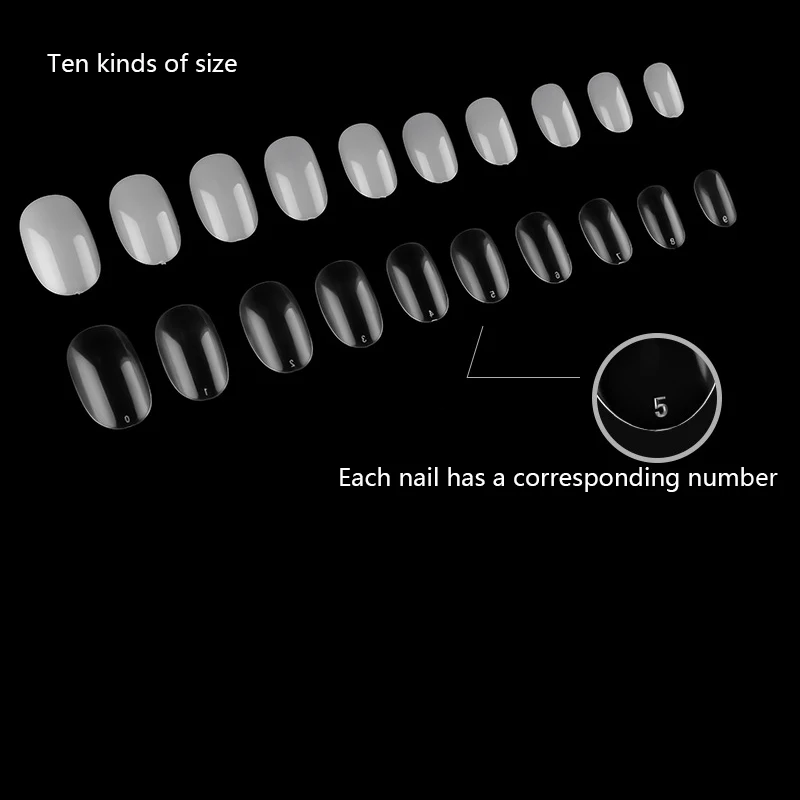 500 шт./пакет DIY круглый головной гвоздь художественные советы прозрачные/натуральные накладные ногти художественные советы плоская форма полное покрытие маникюр накладные ногти