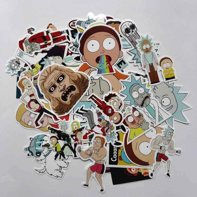 

TD ZW 35Pcs Drama Rick and Morty Stickers Decal For Snowboard Laptop Luggage Car Fridge Car- Styling Vinyl Home Decor Pegatina