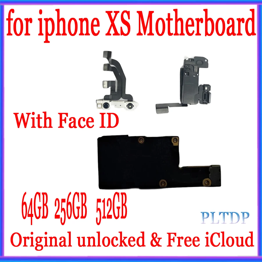 

Free icloud For iPhone XS Motherboard 64GB 256GB 512GB, 100% Original Unlocked For iPhone XS Logic Board With/Without Face ID