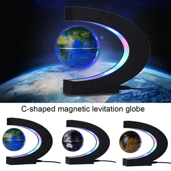

LED Globe World Map C Shape Electronic Magnetic Levitation Floating Globe Antigravity LED Light Gift Black Blue Gold Dropship