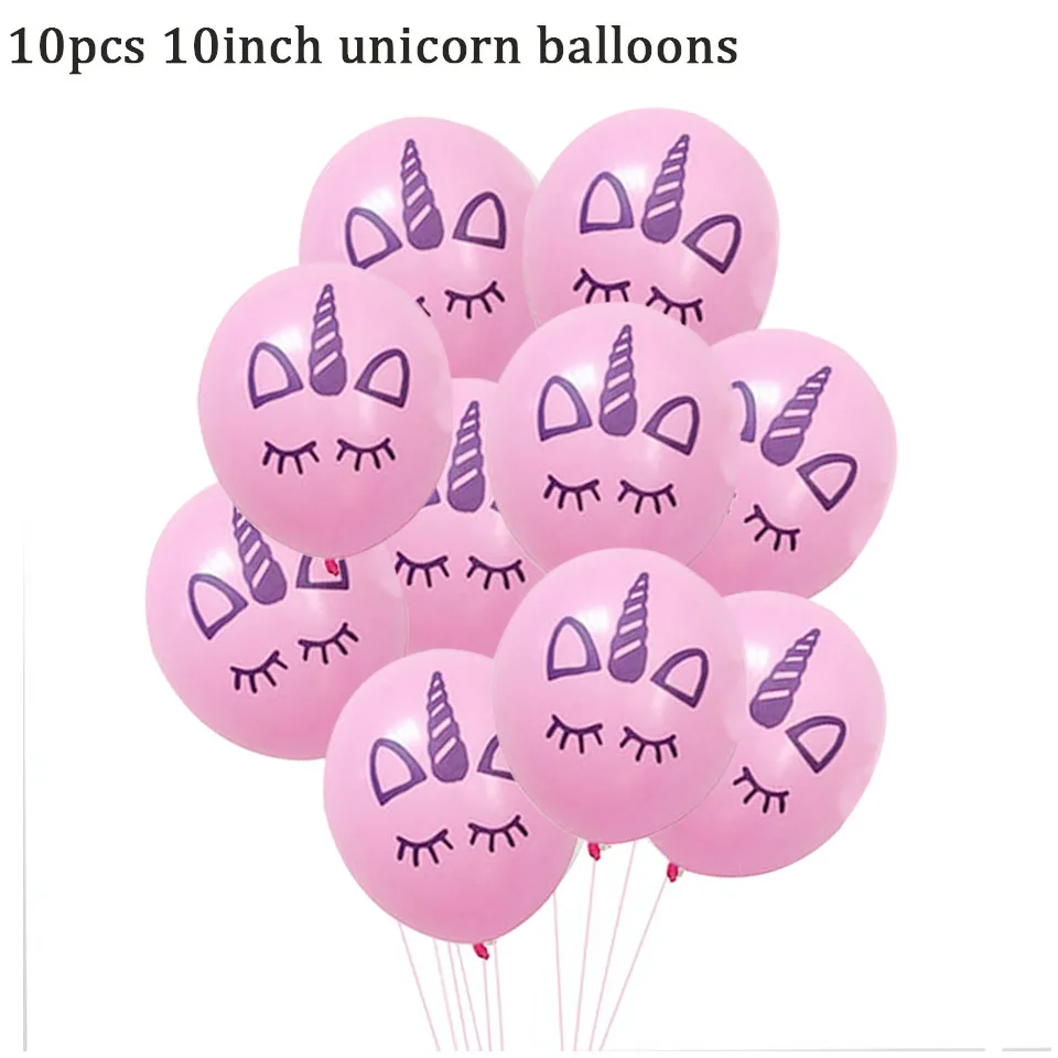 10pcs pink unicorn balloons