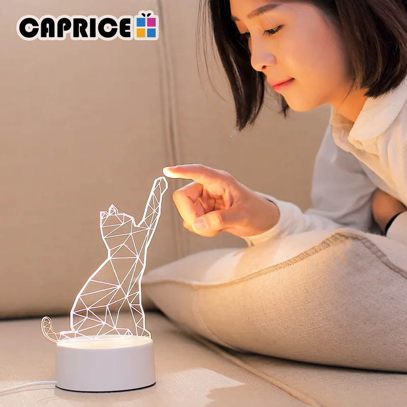 Lámpara LED 3D lámparas de mesa Luz USB para niños bonita para sala de estar lámpara de escritorio mesita de noche dormitorio Tafellamp decoración del hogar d-3dtd