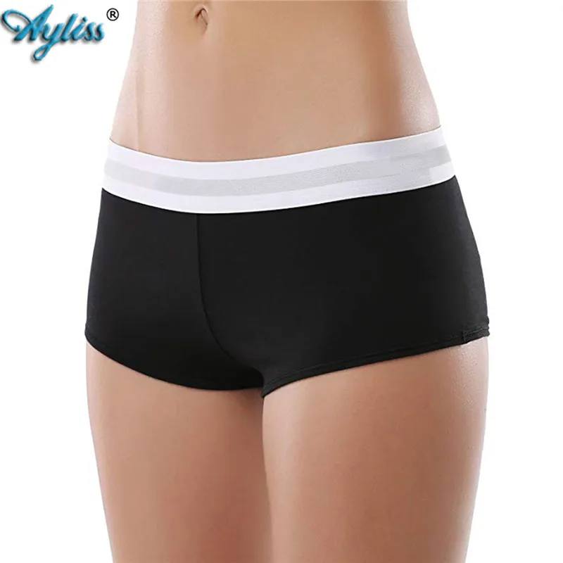 Ayliss High Quality 3pcs/pack Women Black White Grey Mid Waist Briefs Panties Soft Comfort Lingerie Underpants for size S-L