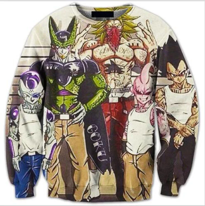 Новые Женщины/мужская Dragon Ball Z 3D Печати Повседневная Толстовка толстовки плюс