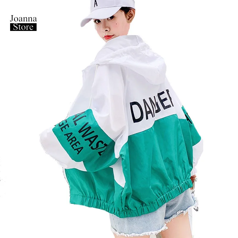 amazing  New Summer Hoodie Jacket Women Patchwork Loose Sunscreen Thin Coat Sun Protection Anti-uv Breathabl