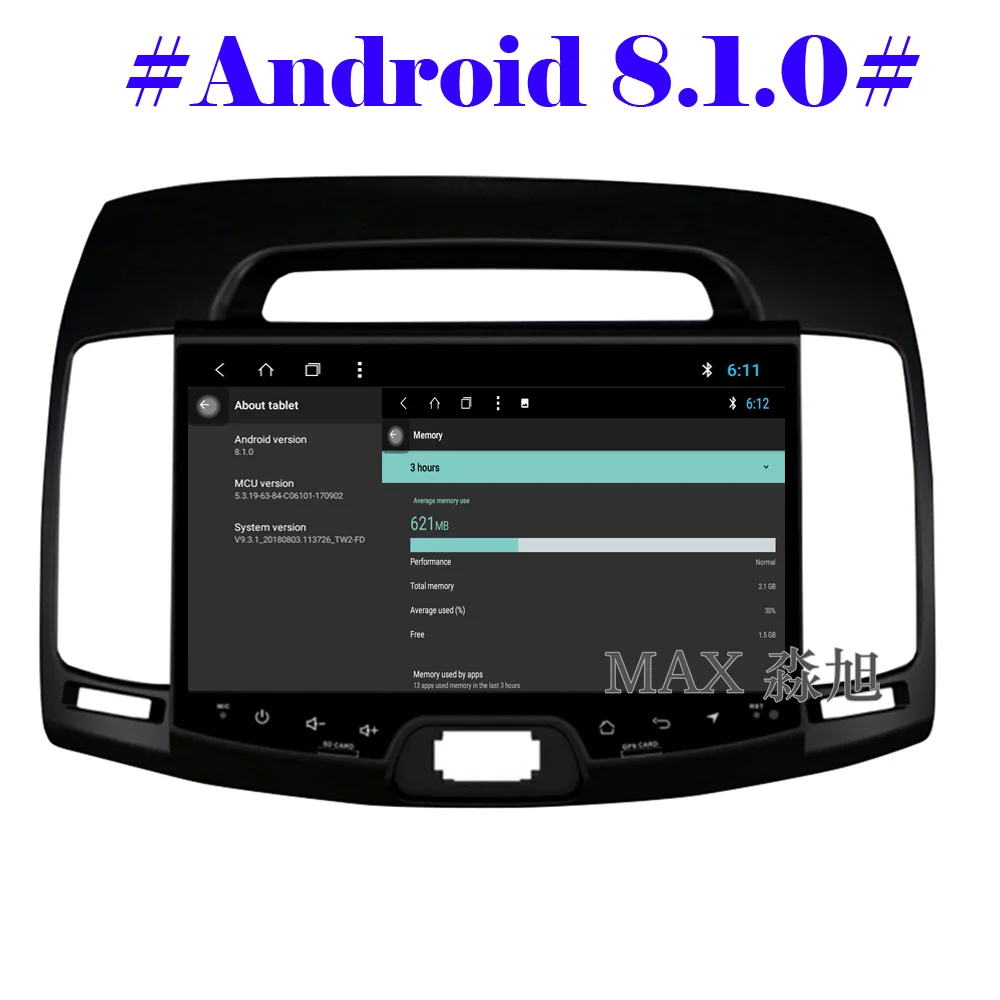 MAX 2G 32G восемь ядер Android 8.1.0 автомобильный DVD для Hyundai Elantra 2007 2011 Радио RDS Bluetooth