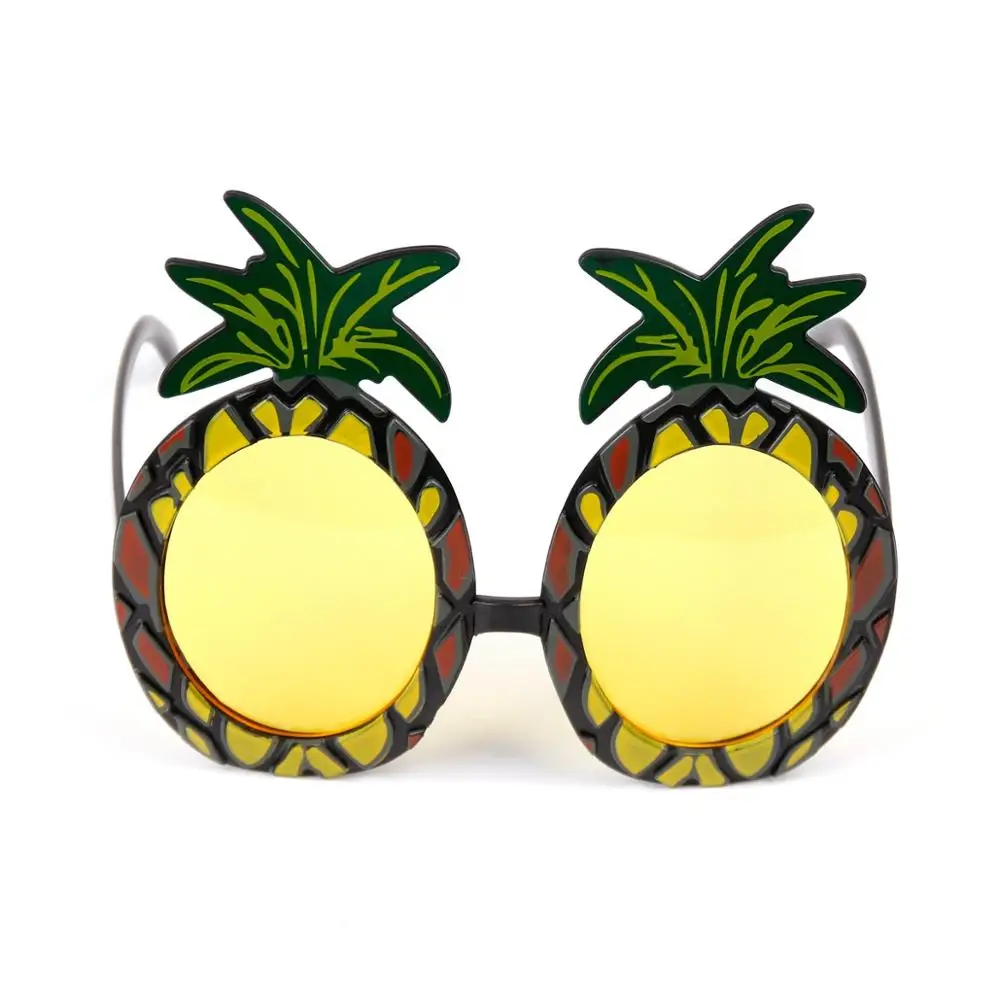 FENGRISE/тропические вечерние юбки для стола из искусственной травы, Гавайские летние Луау, вечерние украшения для свадьбы, дня рождения, вечеринки, декор стола - Цвет: Pineapple glasses