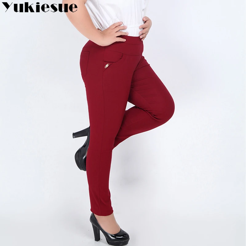 

Women Pants 2018 spring summer Vintage Plus large Size XL-6XL High Elastic Pencil Pants Women High Strench Skinny Slim Trousers