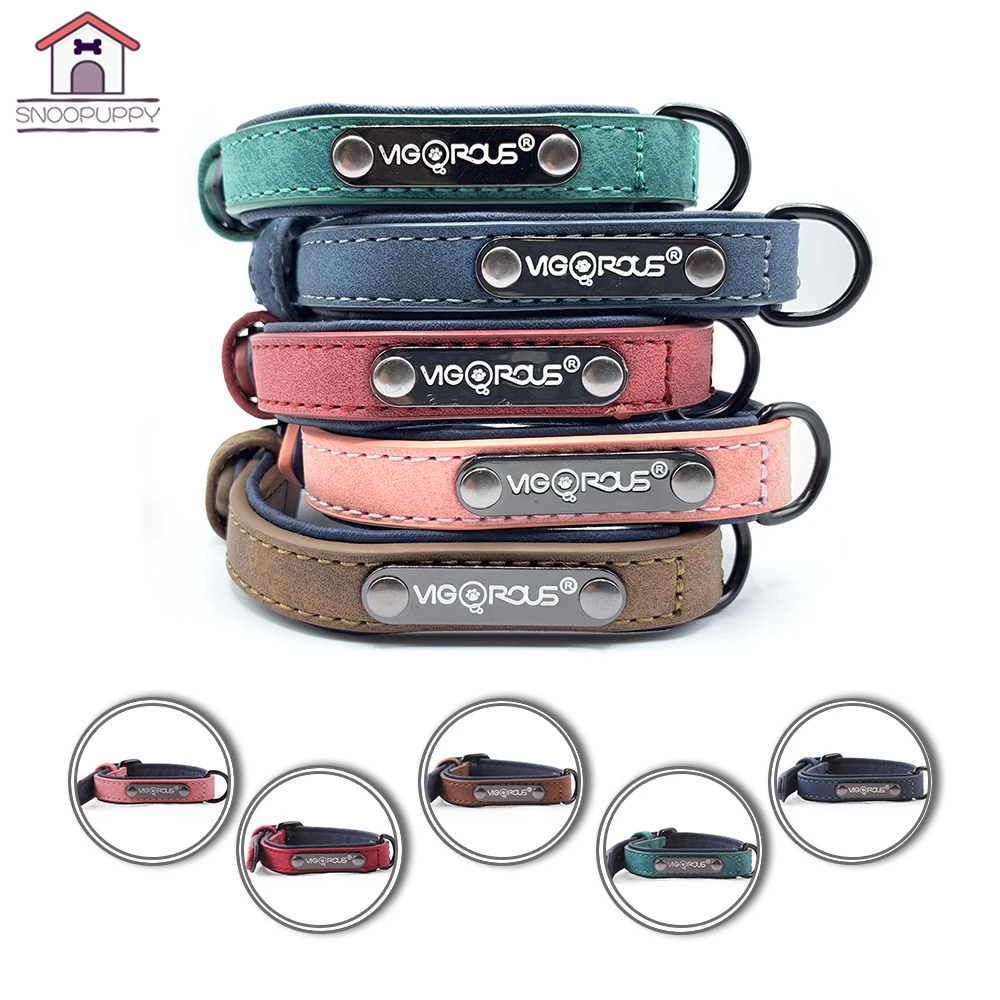 

Leather Dog Collar PU Adjustable Basic Pet Necklace Collars for Large Small Dogs Neck Strap Colorful Leashes Pet Products YS0076