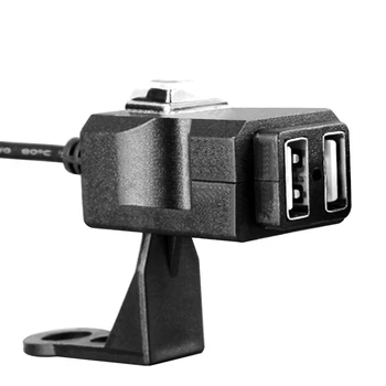 

Dual USB Motorcycle Charger Waterproof Motorbike Handlebar Phone Charger 12V-24V Power Supply Socket