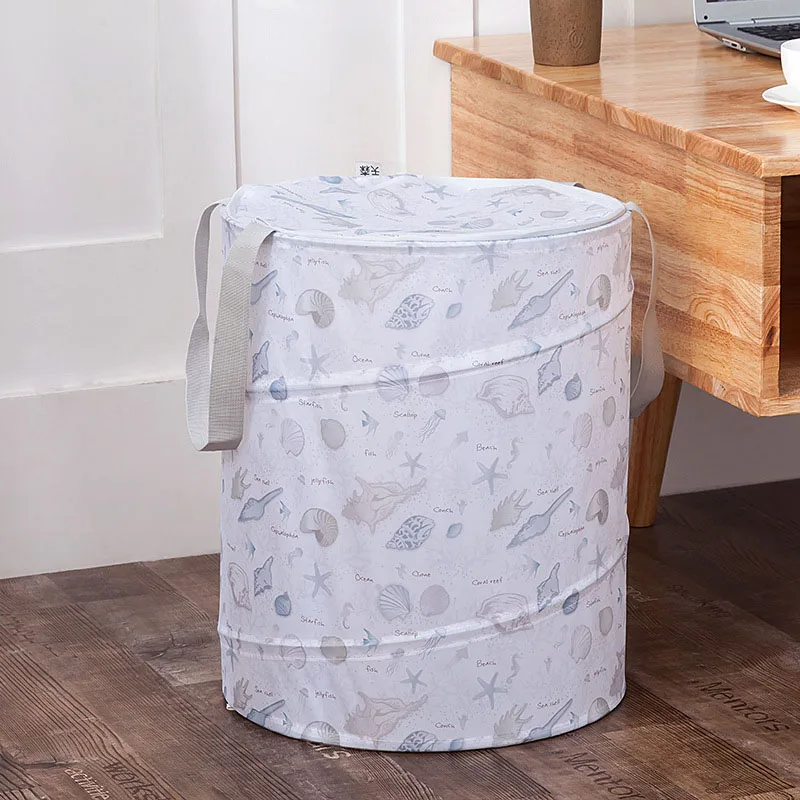 Складная корзина для хранения грязной одежды корзина Оксфорд с застежкой-молнией Одежда Игрушка Органайзер LaundryBasket домашнее ведро для хранения - Цвет: Shell