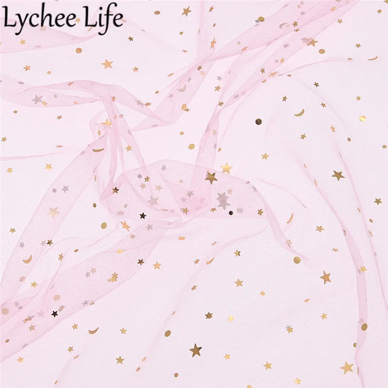 Lychee Life Star Moon марлевая ткань 150 см цветная сетчатая кружевная ткань сделай сам ручная работа швейная одежда аксессуары для свадебного платья - Цвет: 3