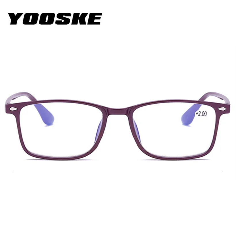 YOOSKE мужские очки для чтения TR90 дальнозоркость очки для чтения синяя пленка женские мужские очки для дальнозоркости+ 1,0 1,5 2,0 2,5 3,0