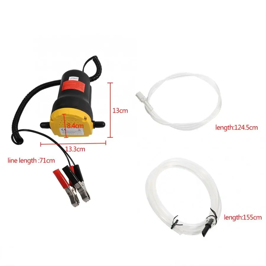 Diesel Oil Fluid Transfer Extractor Pump Electric Suction For Car Motorbike Boat 12V 60W Plastic& Aluminium Car Maintenance