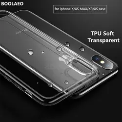 BOOLAEO ультра тонкий мягкий прозрачный ТПУ чехол для iPhone X XS прозрачной силиконовой для iPhone XS MAX XR XSMAX чехол для телефона, Capa Coque