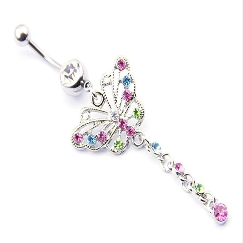 Fashion Accesories Cute Animal Butterfly Belly Button Rings Colorful