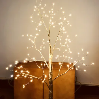 

FangNymph LED Night Strings Christmas tree Shape Desktop Light Living Room Bedroom Office Decorations 220V EU Plug Light Strings