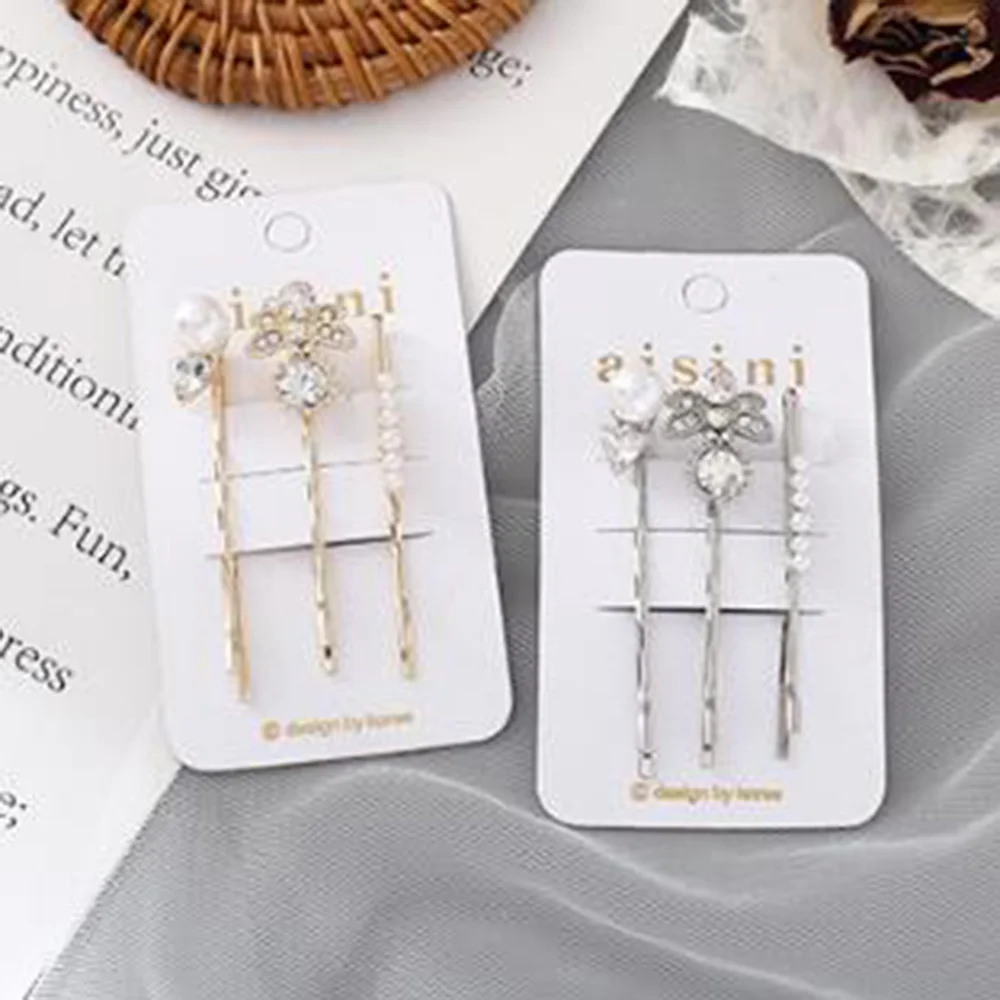 

Women Hair Clip Set Rhinestone Imitation Pearl Hairpin Acetate Bow Hair Clip Cute Girl with Rabbit Hair Accessories for Women