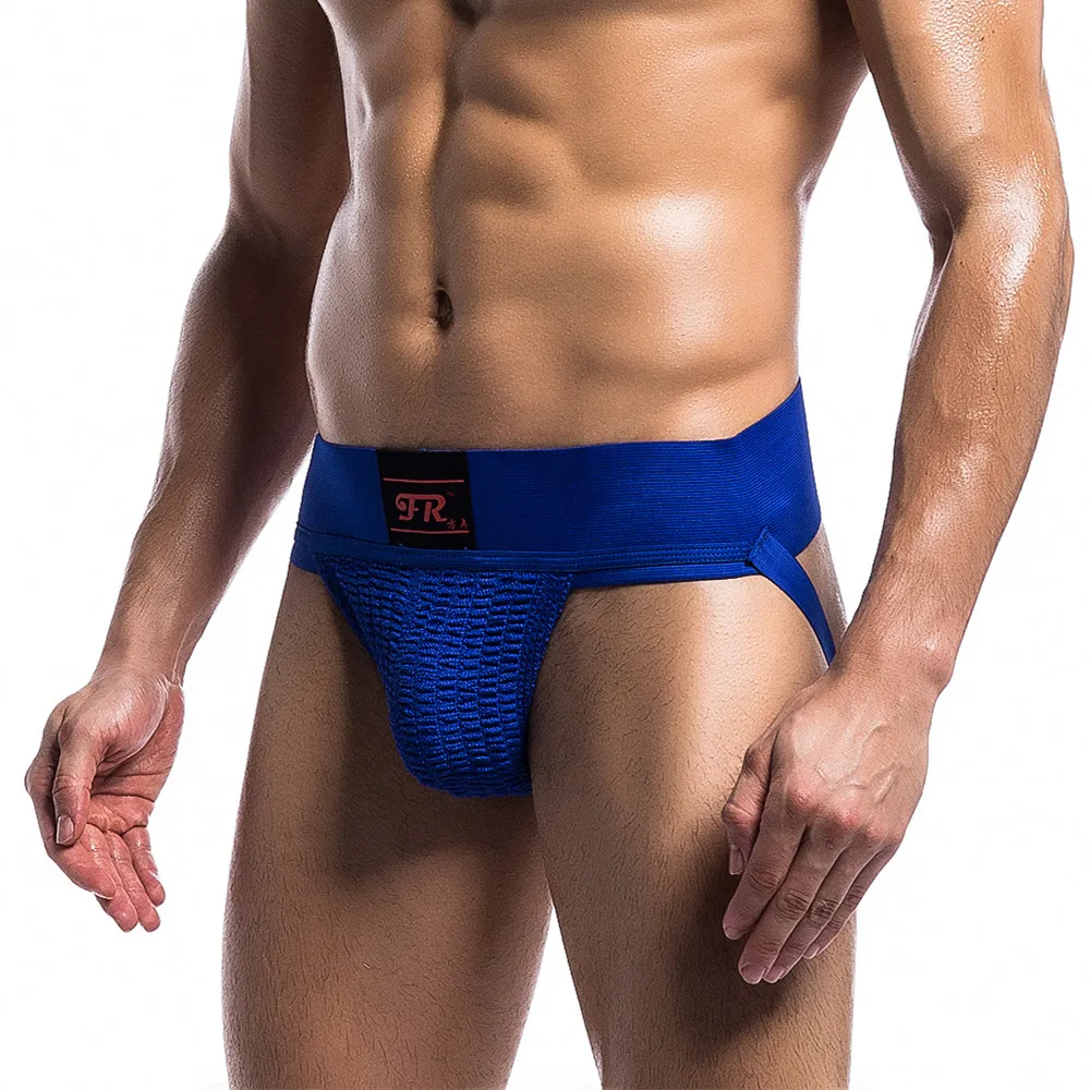 Mens 3 Inch Classic Wide Waistband Jockstrap Athletic Supporter T back