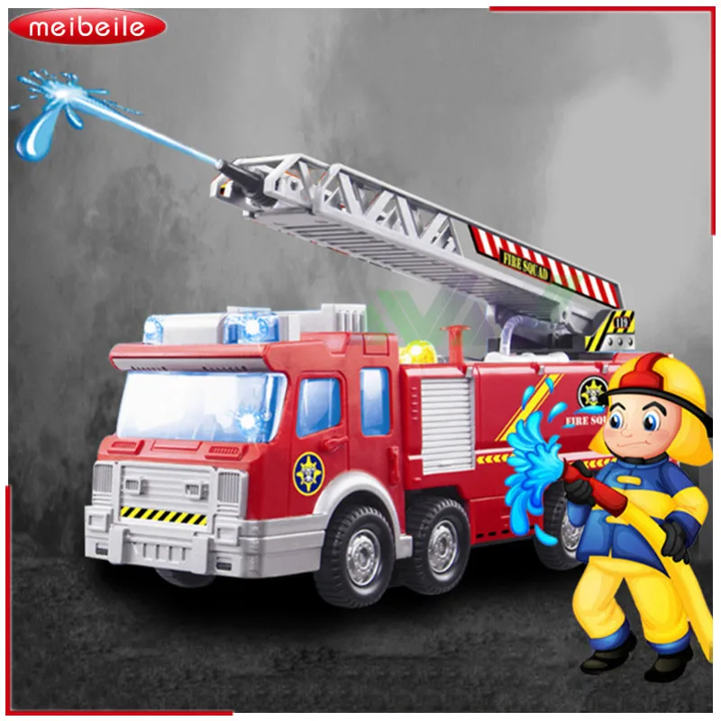 

Spray Water Gun Toy Truck Firetruck Juguetes Fireman Sam Fire Truck/Engine Vehicle Car Music Light Educational Toys for Boy Kids