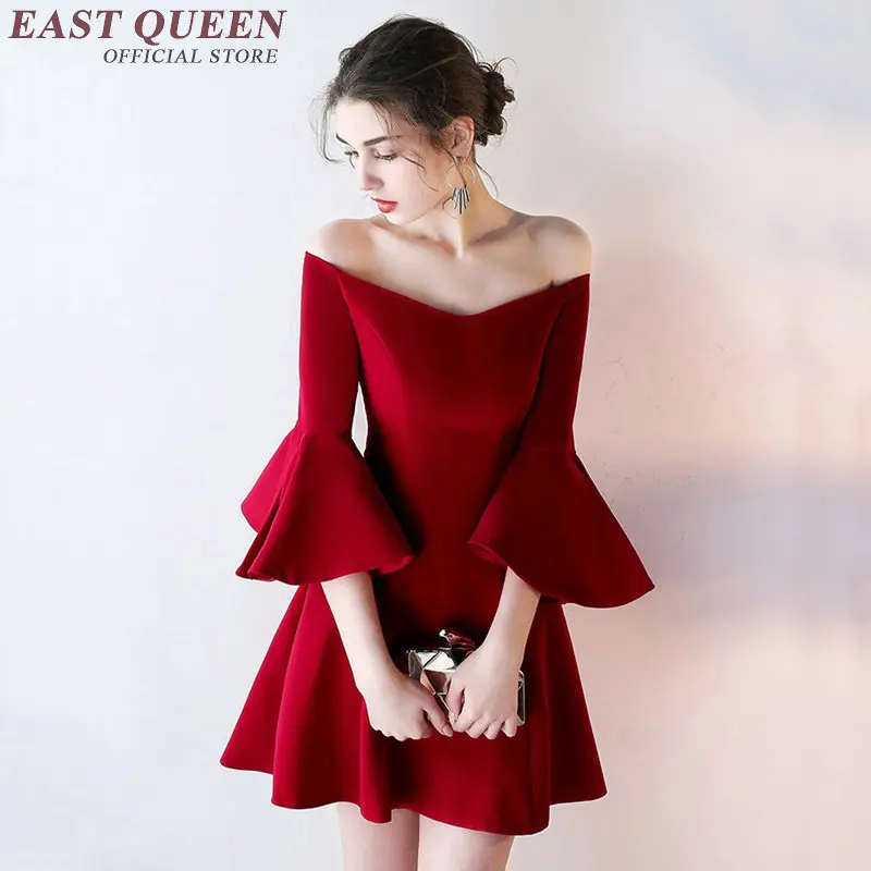 Элегантное женское современное платье qipao, однотонное современное китайское платье, платье с открытыми плечами и воланами, AA2223 Q