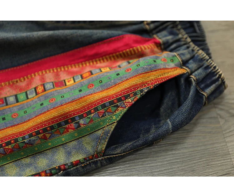 Женские джинсы на весну и осень, повседневные свободные джинсовые штаны с высокой талией в стиле пэчворк, винтажные шаровары, джинсы Calca Feminina