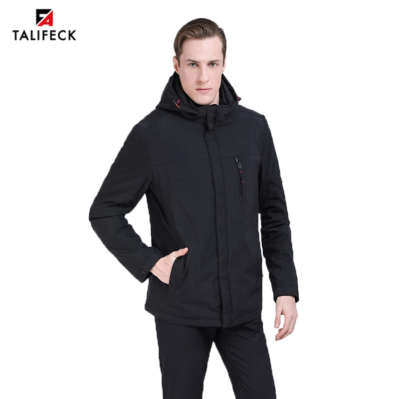 

2019 New Spring Jacket Men Cotton Padded Jacket Mens Warm Casual Coat Men Parka Hombre Detachable Hood Outwear European Size