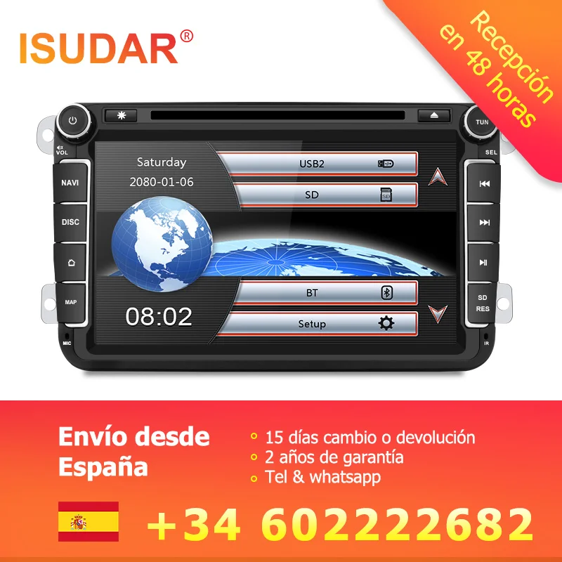 Isudar Car Multimedia player GPS 2 Din Autoradio For VW/POLO/PASSAT b6/golf 5/Skoda/Octavia/SEAT/LEON radio dvd automotivo DAB