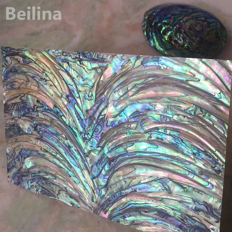 

Type M New Zealand paua abalone shell laminate sheet for carved materiad and wood inlay home Crafts decoration size 240mm/140mm