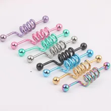 Anillo de la lengüeta de acero quirúrgico ear plug túneles piercing joyería pendiente sexy precios para las mujeres joyeria industrial bar Barbell