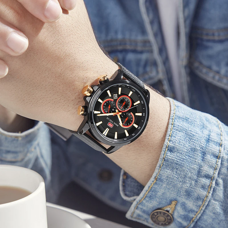 MINIFOCUS Men Watches Stainless Steel 24 Hour Luminous Hands Fashion Top Luxury Brand Waterproof Sport Quartz Wristwatches Black MINIFOCUS Men Watches Stainless Steel 24 Hour Luminous Hands Fashion Top Luxury Brand Waterproof Sport Quartz Wristwatches Black