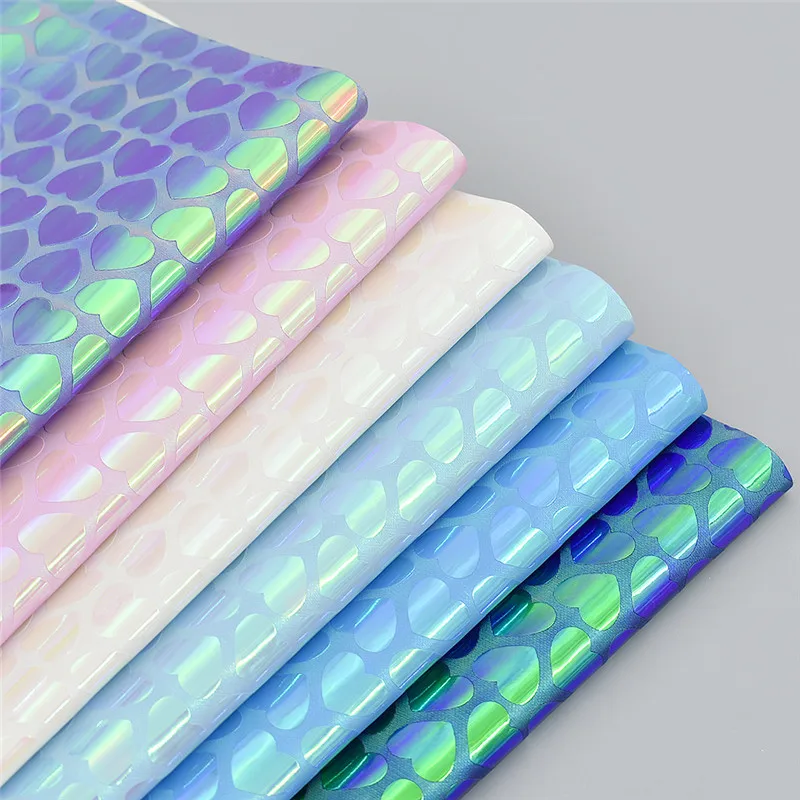 A4 21x29cm Multicolor Heart Printed PU Synthetic Leather For Bag Clothes Diy Sewing Garment Patchwork Materials | Дом и сад