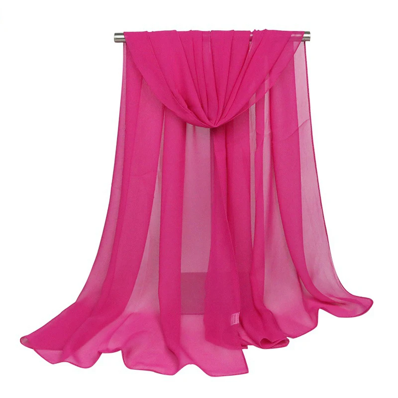 150*90cm solid white women plain bubble chiffon scarf hijab wrap printe solid shawls beach outdoor big silk scarves shawl female 6