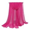 150*90cm solid white women plain bubble chiffon scarf hijab wrap printe solid shawls beach outdoor big silk scarves shawl female 6
