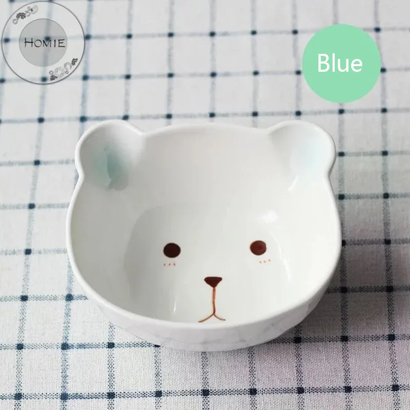 HOMIE Ceramic Cartoon Bear style Dishes Plate Fruit Salad Bowl Tableware Home Party Decor Dining Supplies Children's bowl gift16