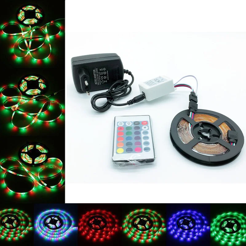 Светодиодная лента 2835 SMD RGB 1 комплект 5 м или 10 декоративная для лампы + пульт