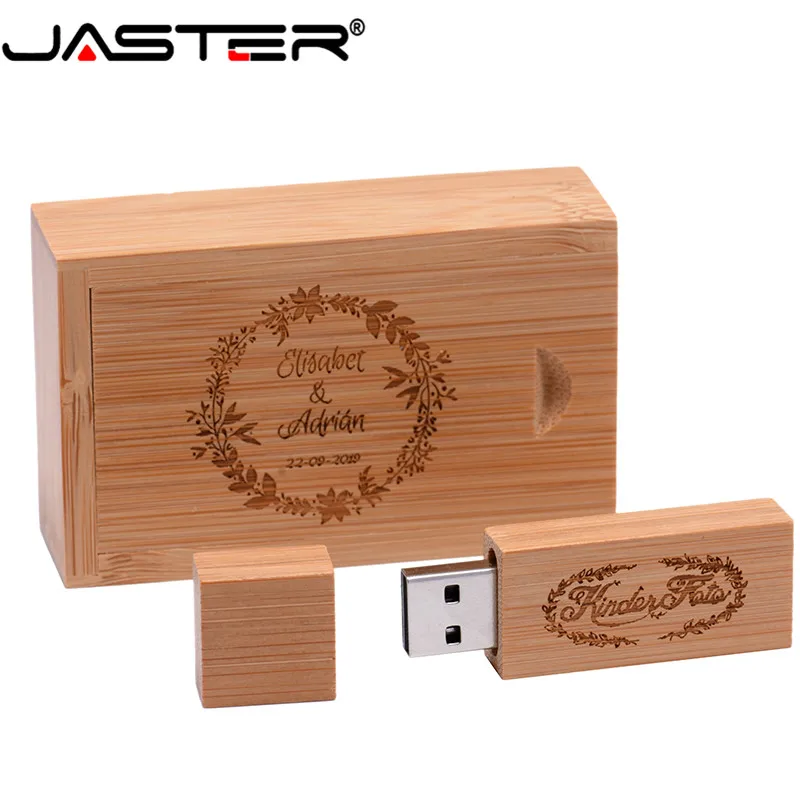 JASTER USB 2,0 Клен деревянный usb+ Подарочная коробка usb флэш-накопитель 4 ГБ 8 ГБ 16 ГБ 32 ГБ 64 ГБ(более 10 шт бесплатный логотип) свадебные подарки