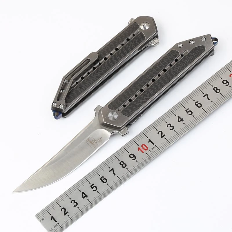 s35vn лезвие складной нож титановая ручка из углеродного волокна 60 HRC выживания охотничьи карманные походные ножи Флиппер EDC Инструменты Нож