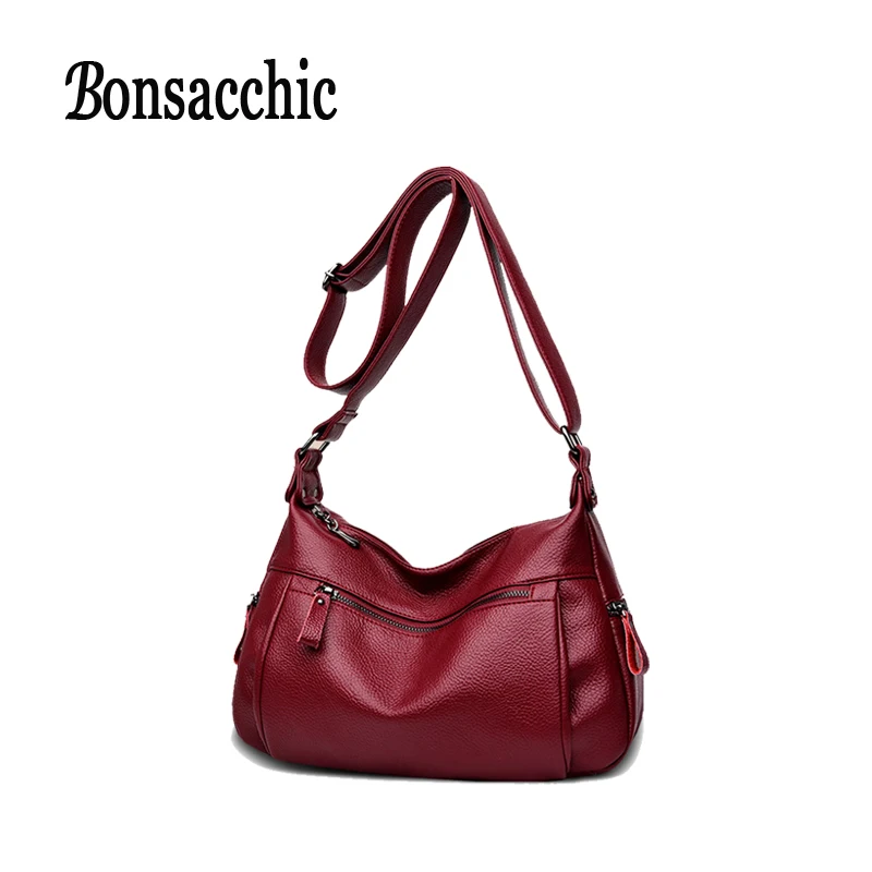 

Bonsacchic2019Women Red Shoulder Bag Small black Handbags luxury Female Messenger Famous Brand for Women Simple Crossbody Bag