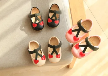 

Baby Shoes Girls PU Leather Shoes Kids Princess Cherry Toddler Shoes Toddler Party Shoes