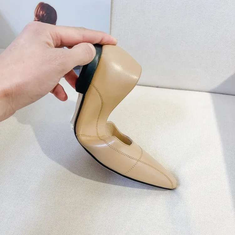 

GPOKHDS 2019 women flats soft Cow leather autumn spring slip on Rome style beige color square toe female ballet flats size 40