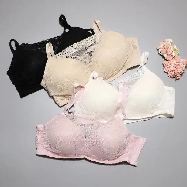 

1PC 100% Silk Knitted Full Lace Comfortable Wireless Bra Bralette SG409