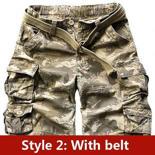 Стиль, летние Брендовые мужские хлопковые шорты, мужские повседневные камуфляжные шорты, размер s-xxxl - Цвет: 2 Pale Camouflage