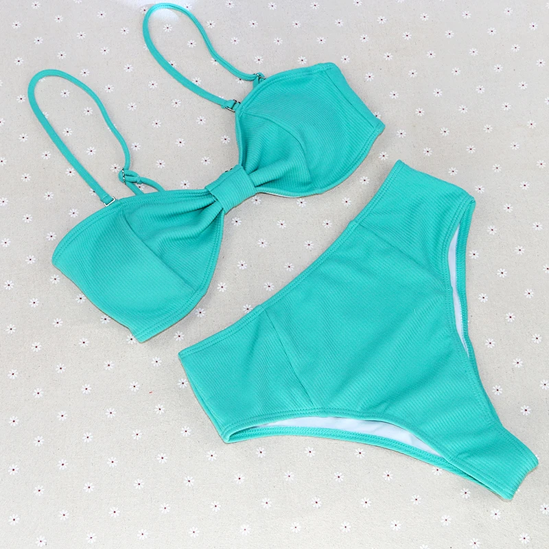 

sexy vintage 6 pattern mint red bandeau thong fused wire free brand girl bikinis set low waist 2019 women x27s swimsuit swimwear