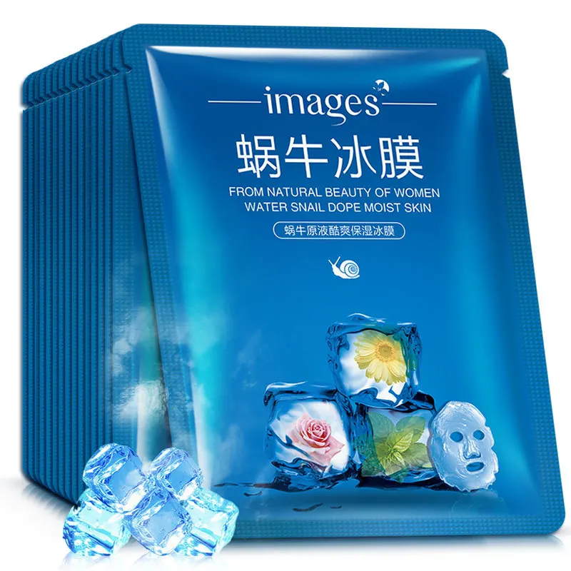 

Images 1Pcs Snail Facial Mask Moisturizing Face Mask Whitening Oil Control Shrink Pores Skin Care Hydrating Facial Mask