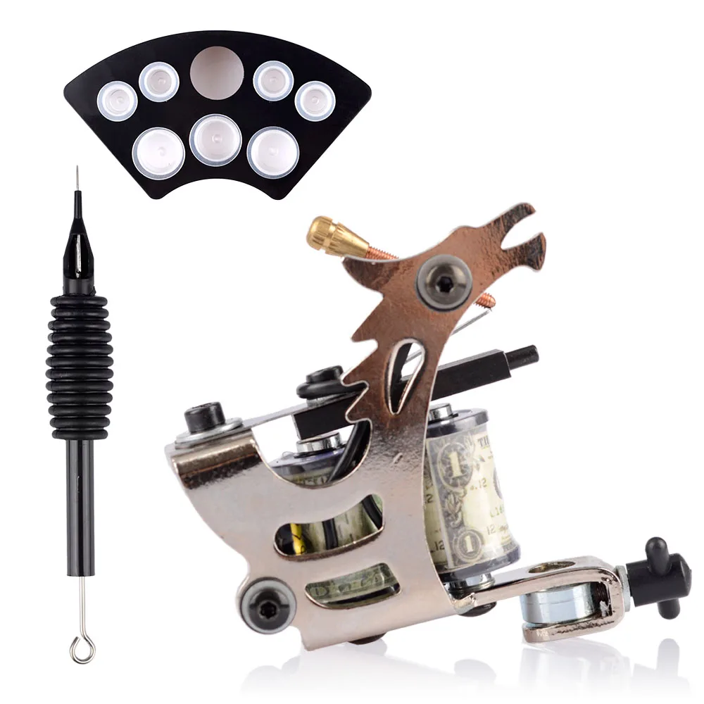 

Professional Tattoo Kit One Tattoo Machine Gun Set Kits Tattoo Grips Needles Permanent Makeup Begginer Tattoo Supplies Set
