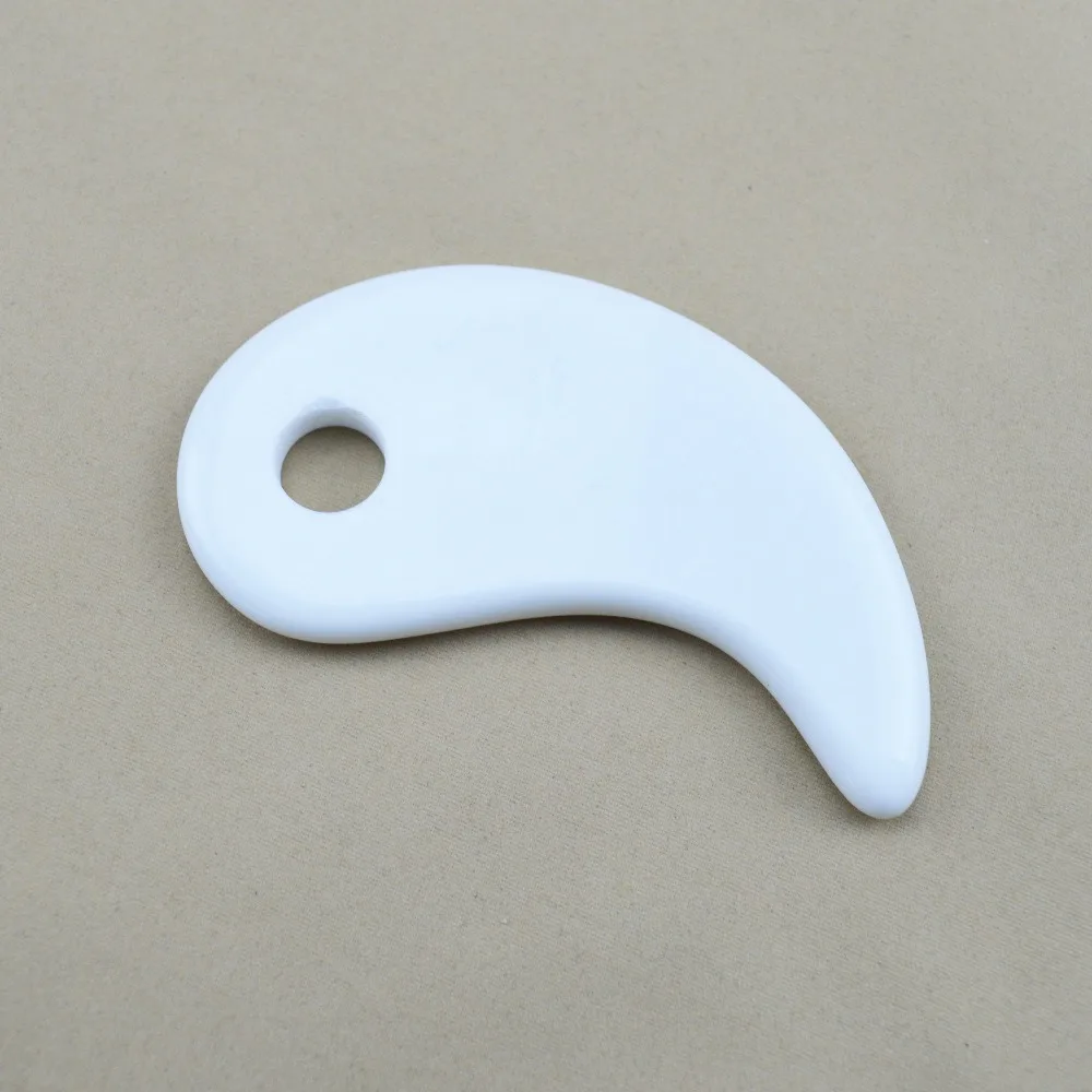 1 Pcs 100% natural white drilled jade guasha massage tool facial treatment scraping health care 1 Pcs 100% natural white drilled jade guasha massage tool facial treatment scraping health care
