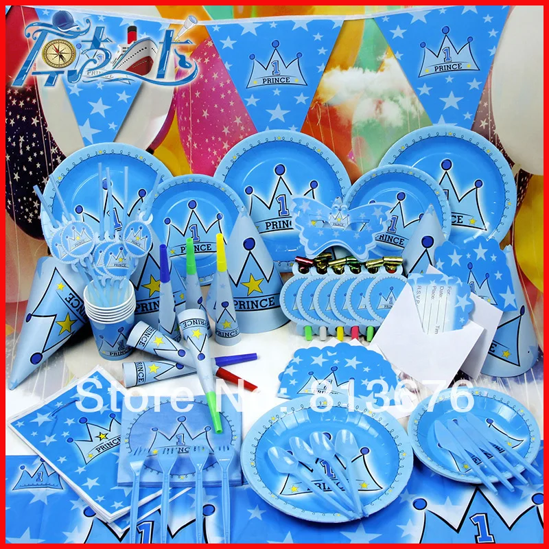 Happy birthday Free shipping 90 pcs birthday party supplies Prince