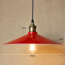 Edison Simple vintage metal rojo cubierta lámpara colgante para cocina luces gabinete sala comedor cafetería para comprar cubierta de oficina