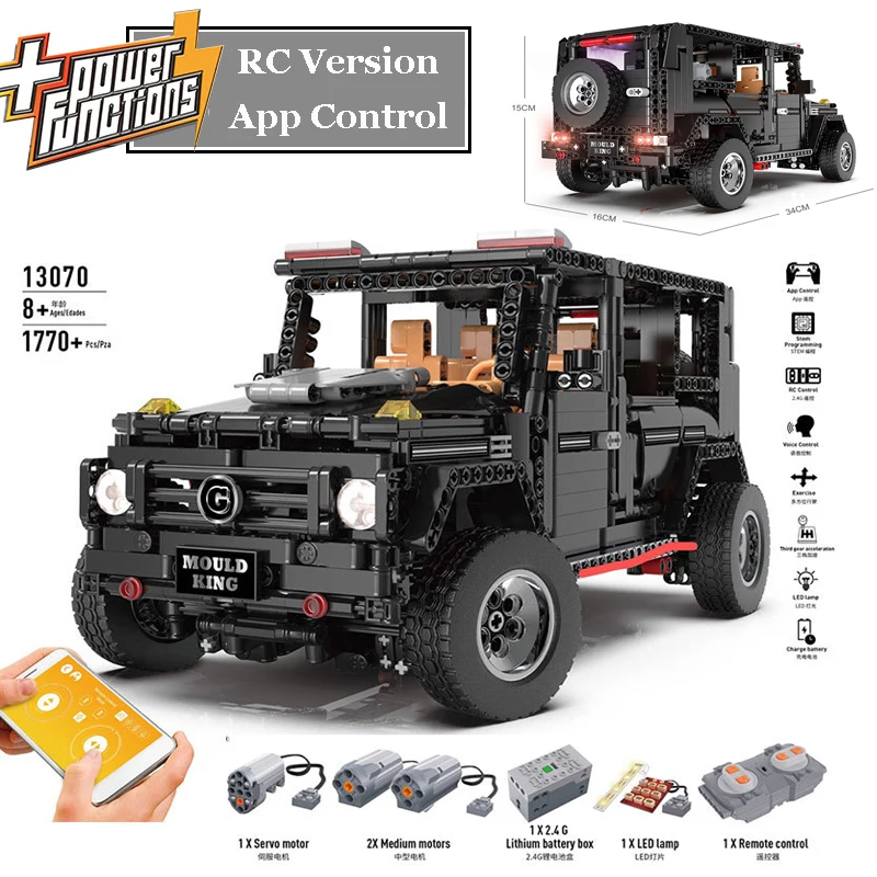 

Technic Series RC APP Control Include Motor LED Lamp SUV Mould King Building Blocks Toys For Children Compatible Sets